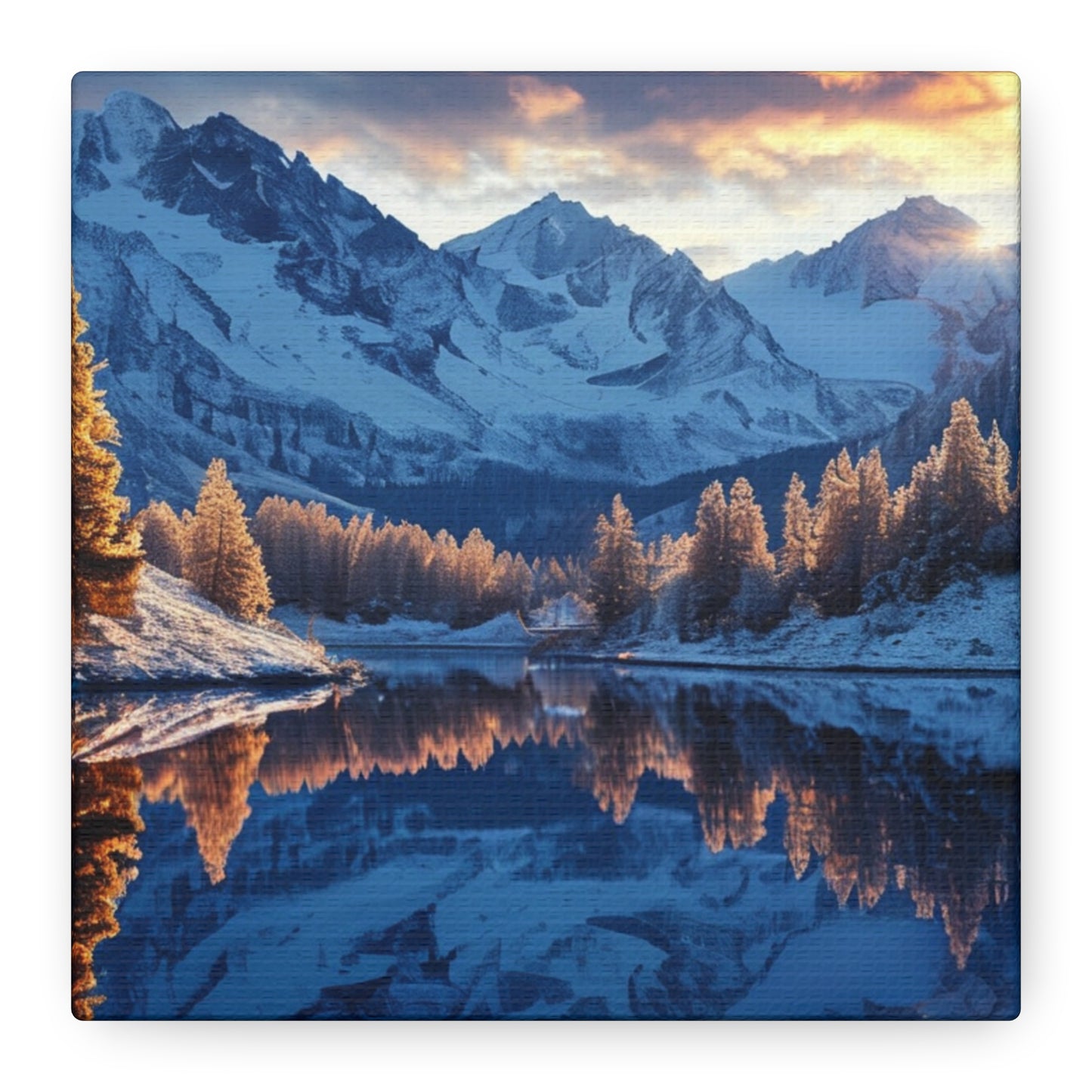 Mountain Sunrise River Canvas