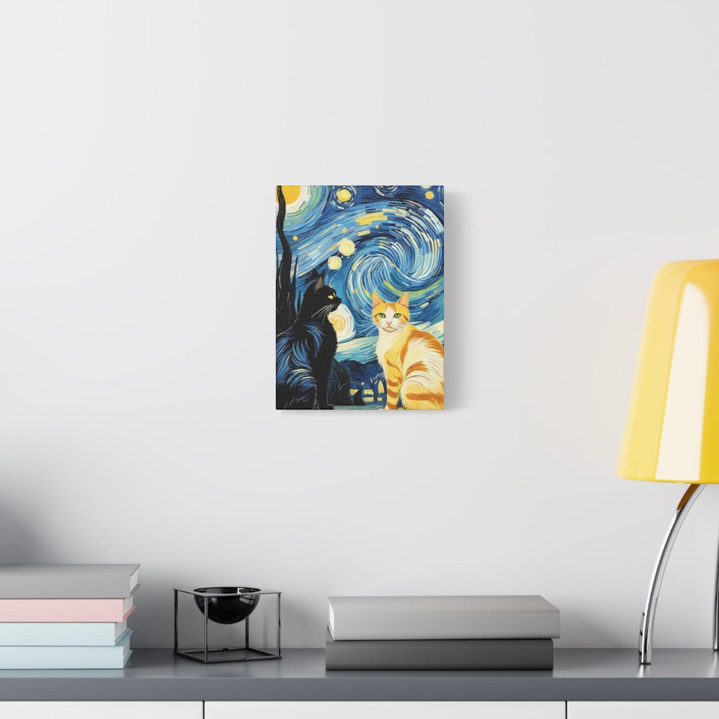 Starry Night Cats Canvas Art