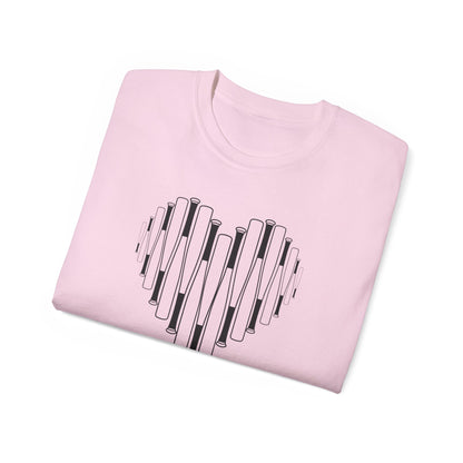 Cherry Baseball/Softball Heart Bat Tee