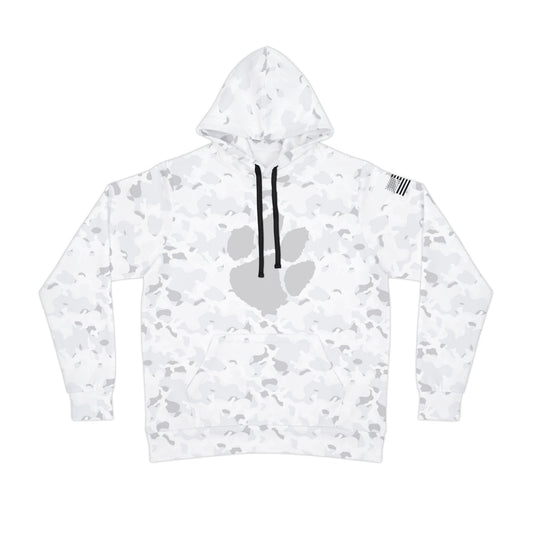 Cherry Tigers Arctic Camo Hoodie with Paw Print Logo
