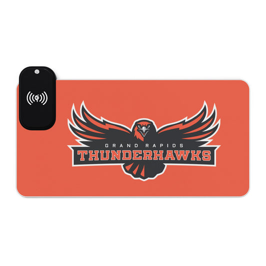 Grand Rapids Thunderhawks LED Gaming Mouse Pad, Wireless Charging