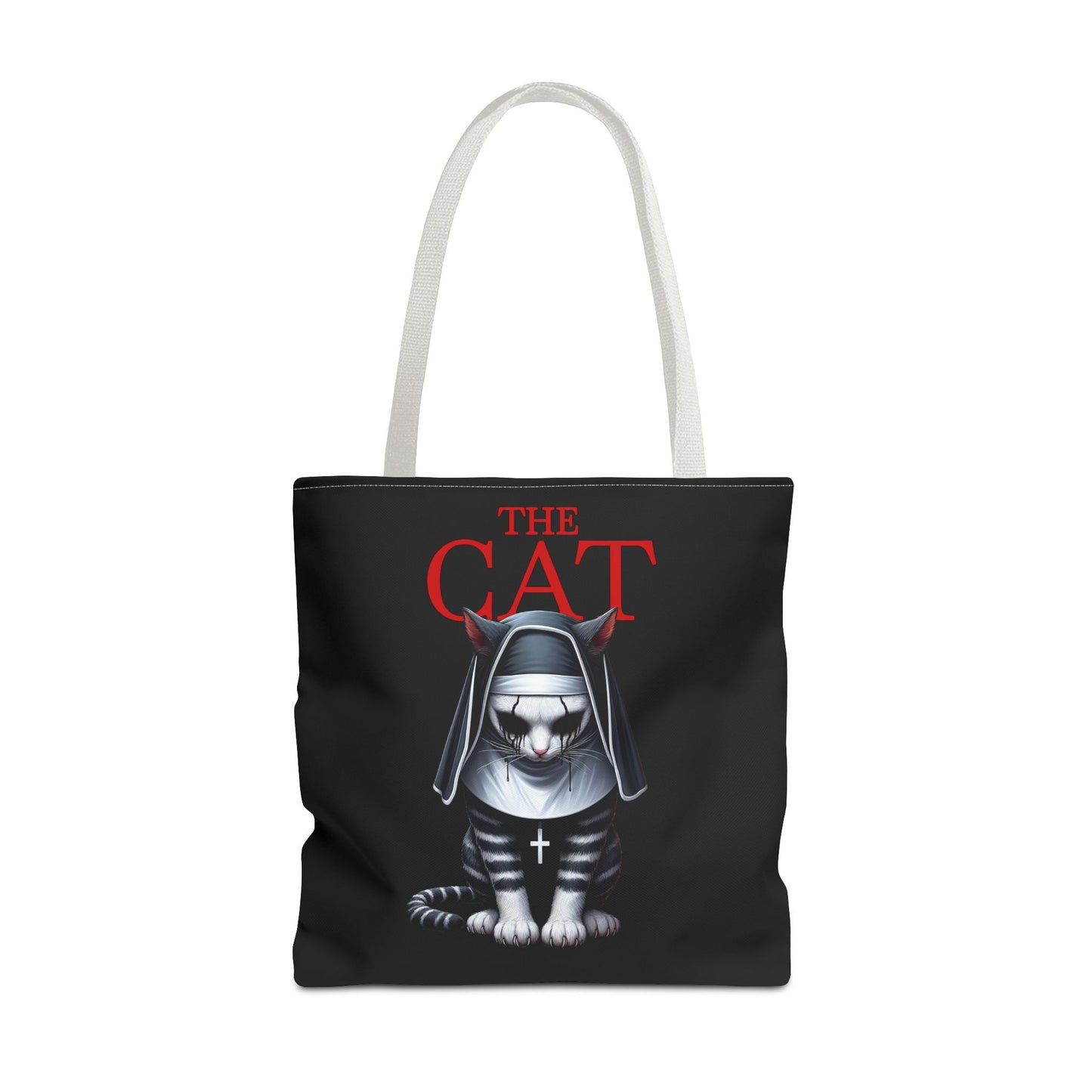 Nun Cat Tote Bag – Purrfectly Spooky Horror-Inspired Design