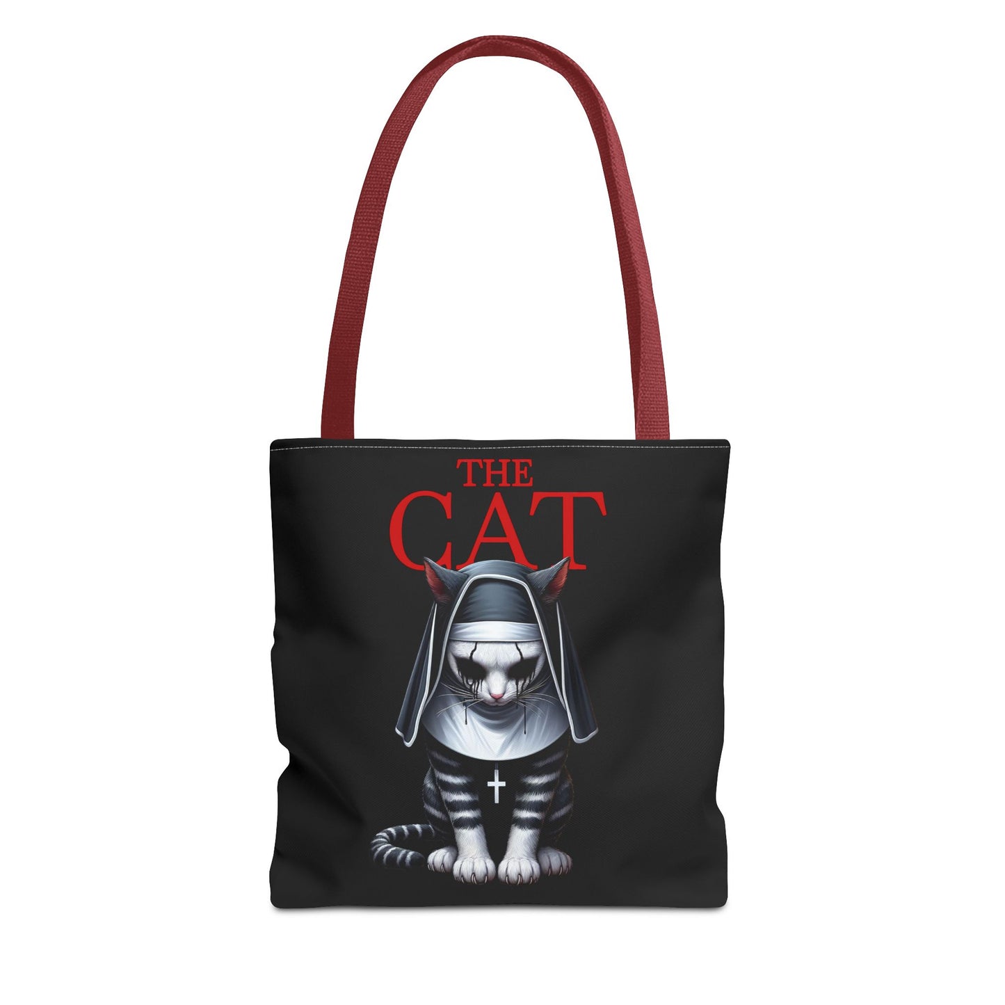 Nun Cat Tote Bag – Purrfectly Spooky Horror-Inspired Design