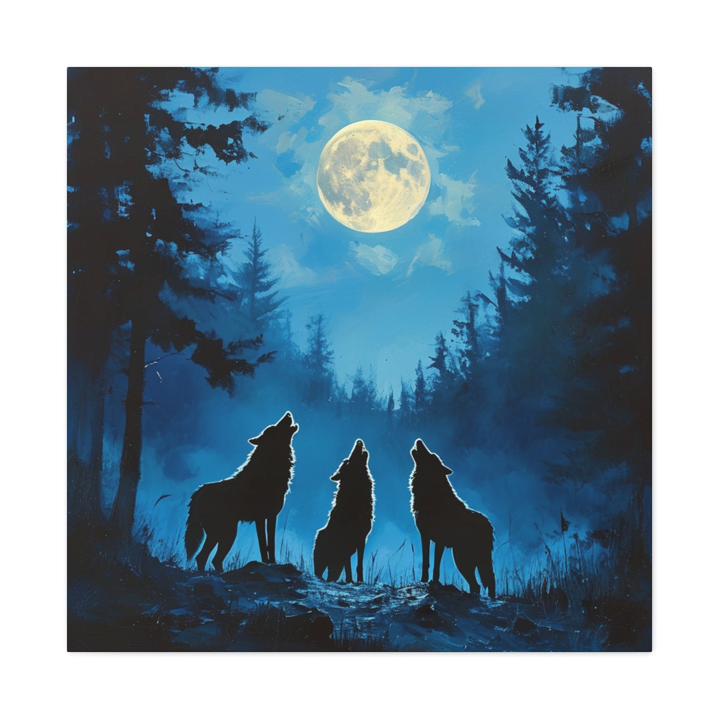 Midnight Serenade: Wolves Howling at the Full Moon