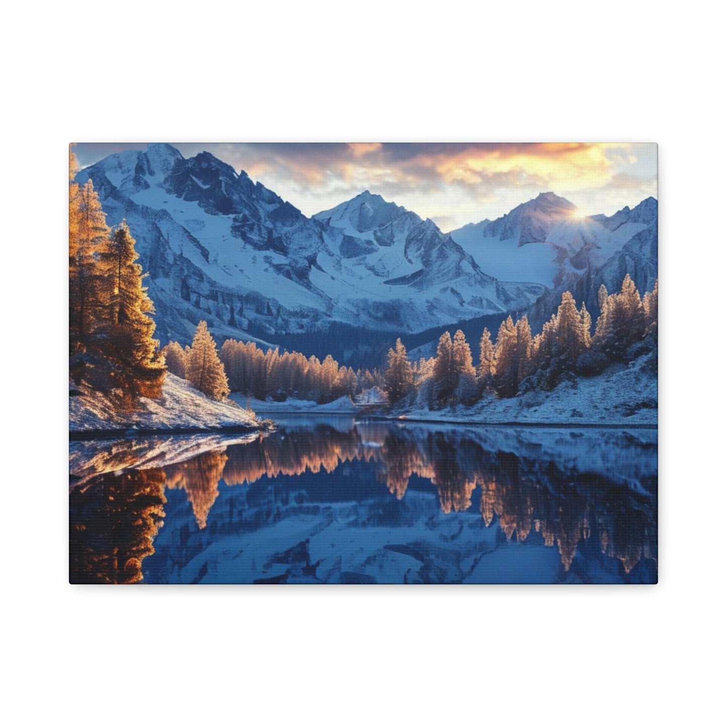 Mountain Sunrise River Canvas