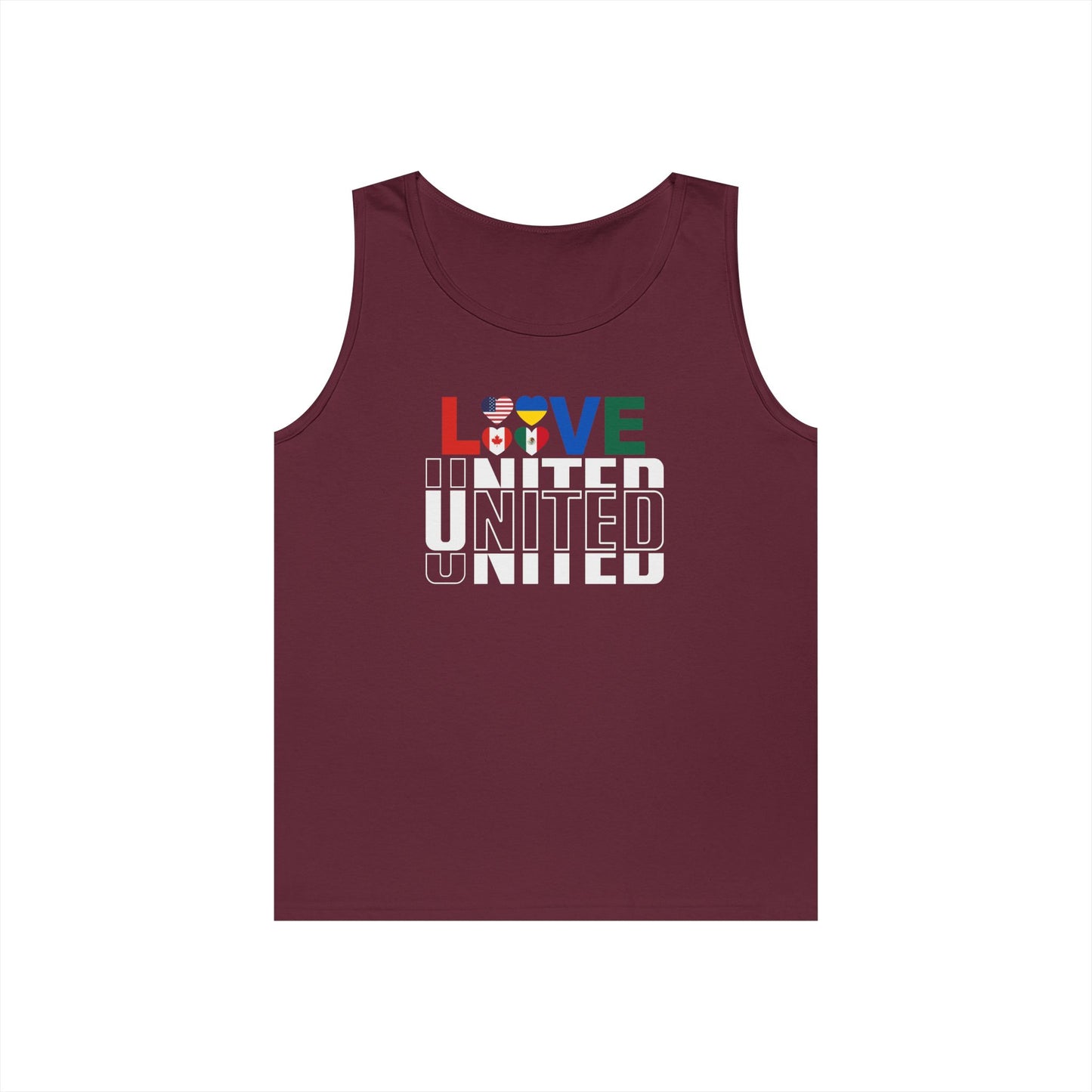 LOVE United USA Unisex Cotton Tank Top