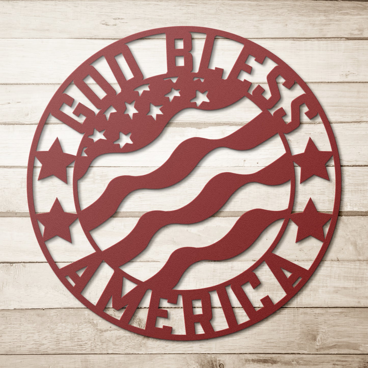American Flag Metal Wall Art - God Bless America