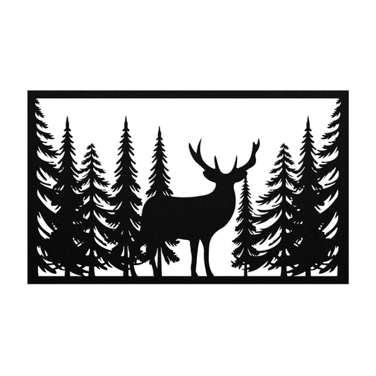 Deer in Pine Grove Metal Sign