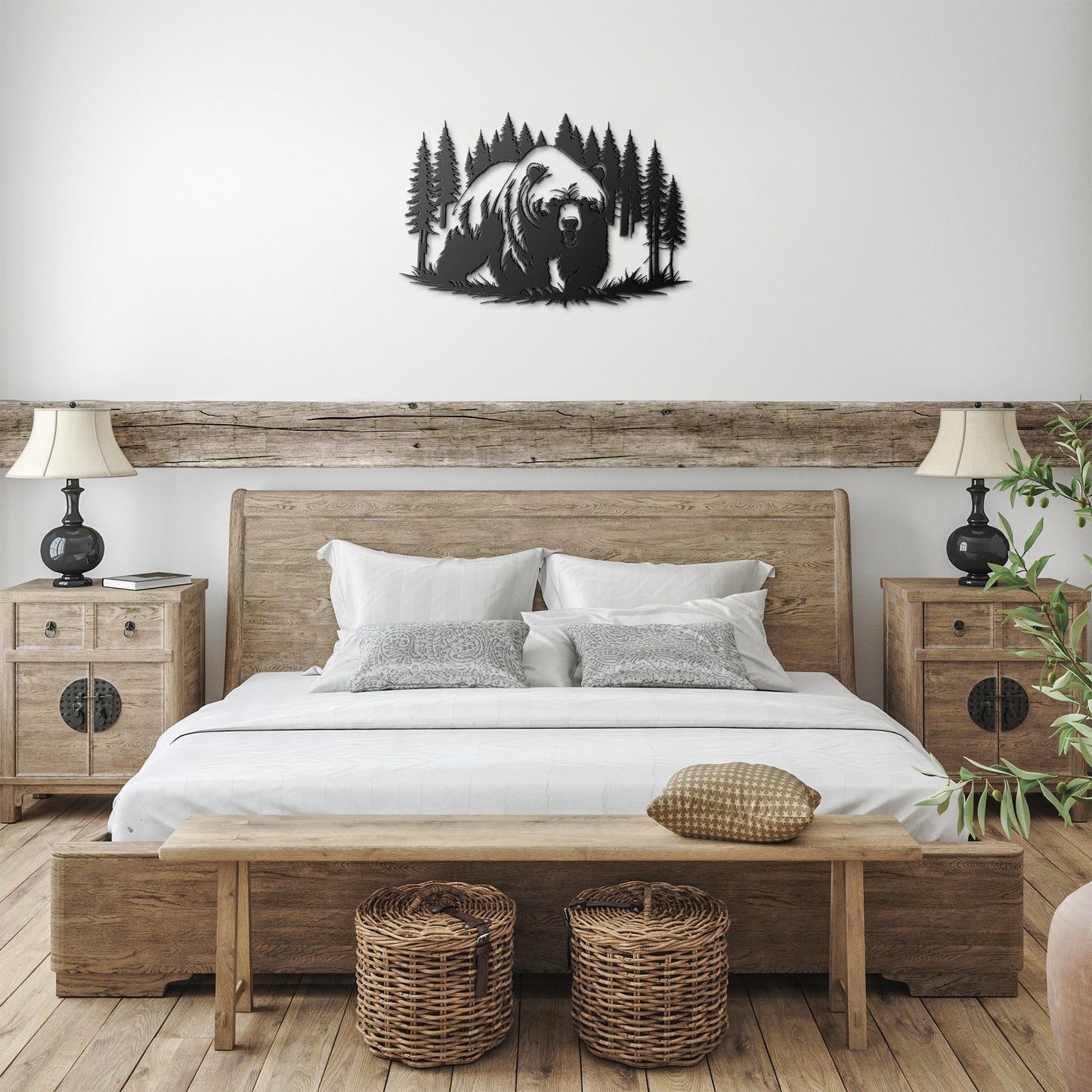 Fierce Bear Metal Wall Art