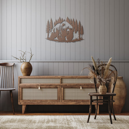 Fierce Bear Metal Wall Art
