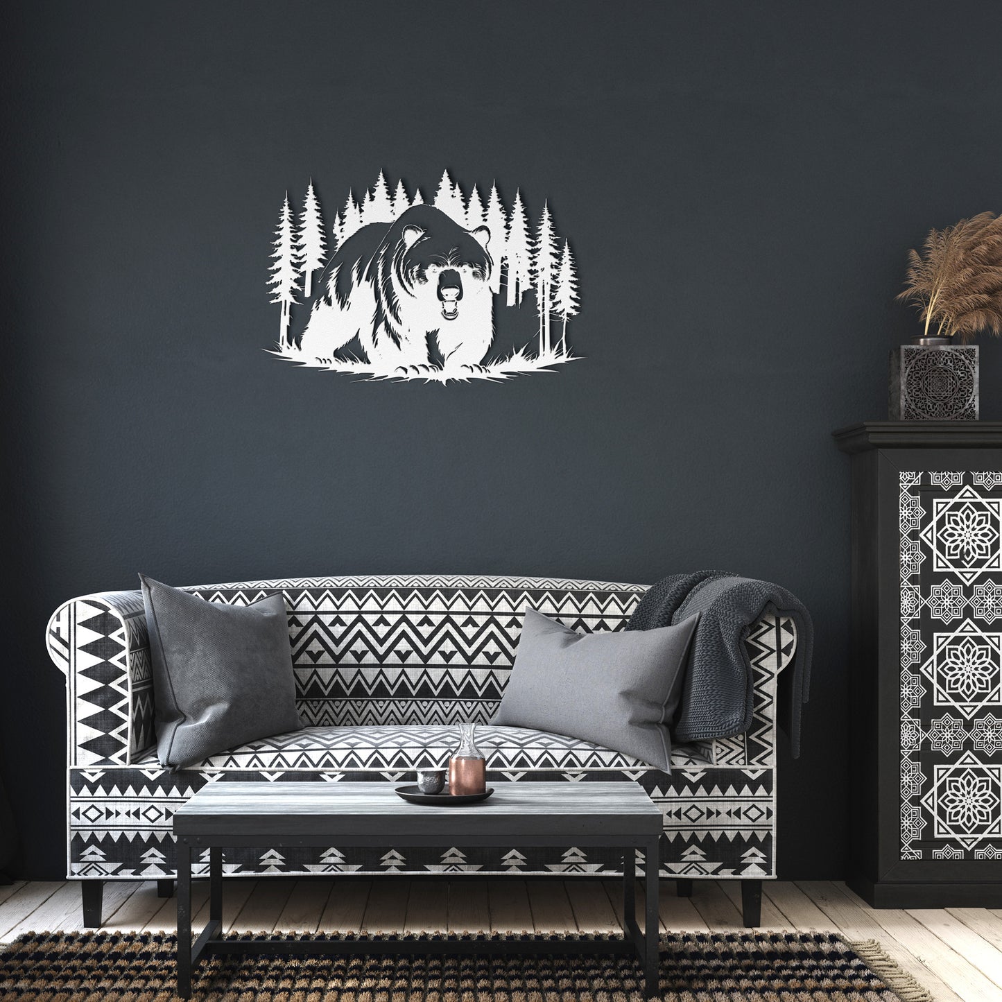 Fierce Bear Metal Wall Art