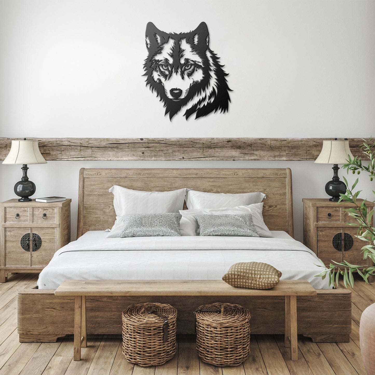 Fierce Wolf Head Metal Sign