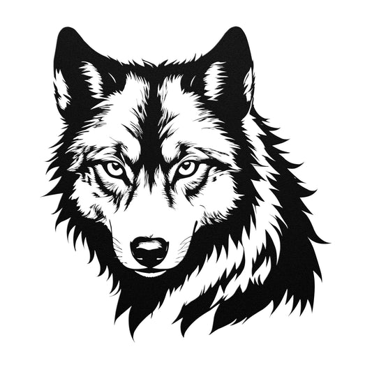 Fierce Wolf Head Metal Sign