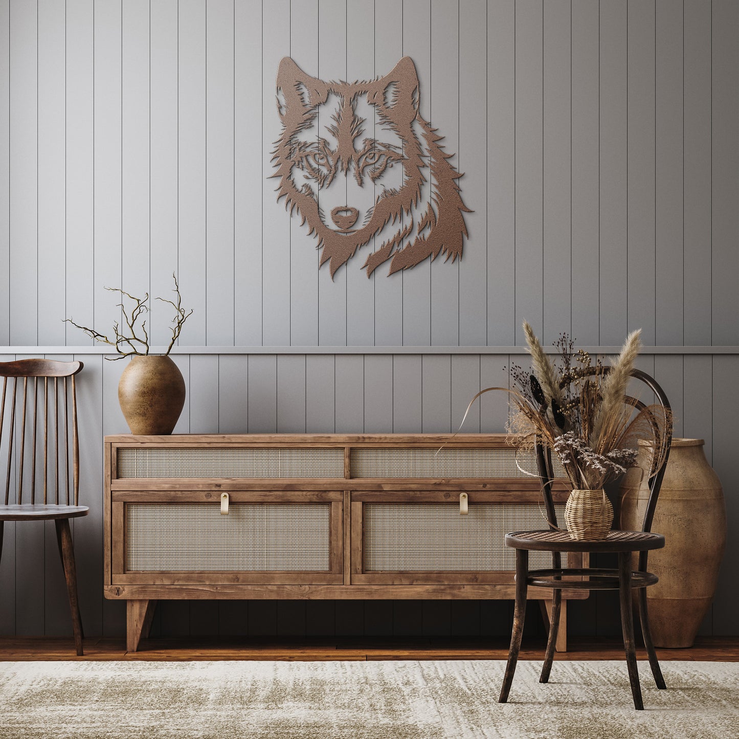 Fierce Wolf Head Metal Sign