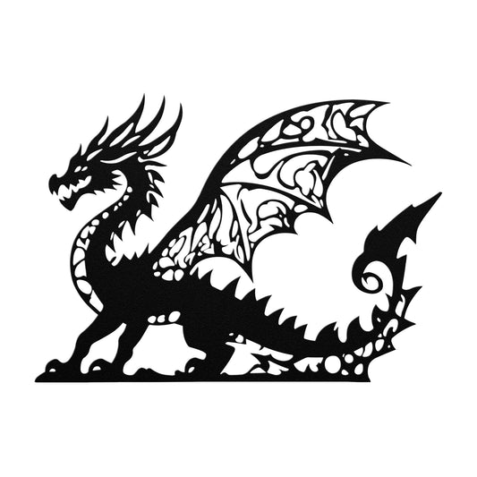 Geometric Dragon Metal Wall Art