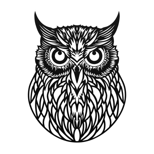 Geometric Owl Head Metal Wall Art