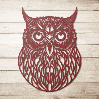 Geometric Owl Head Metal Wall Art