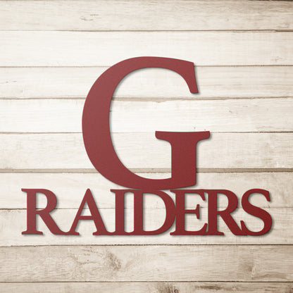 Greenway Raiders Metal Wall Art Sign