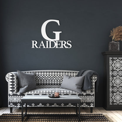Greenway Raiders Metal Wall Art Sign