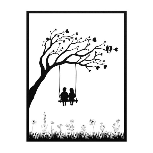 Heartfelt Swing - Kids on a Tree Metal Sign
