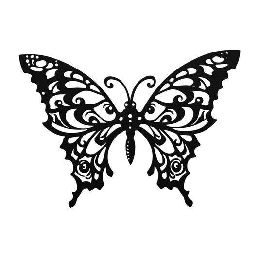 Intricate Swirl Butterfly Metal Wall Art