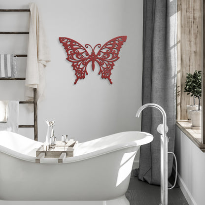 Intricate Swirl Butterfly Metal Wall Art