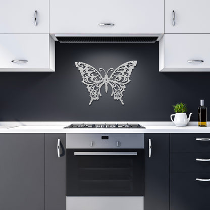 Intricate Swirl Butterfly Metal Wall Art