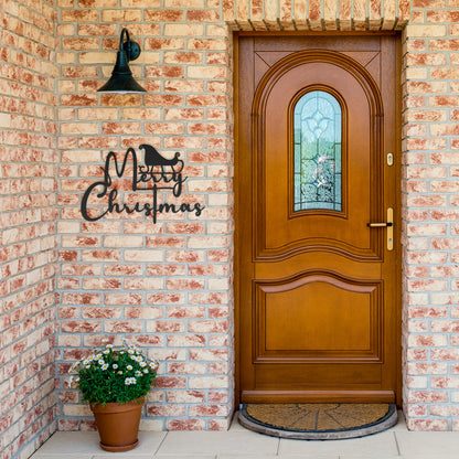 Merry Christmas Sleigh Metal Sign