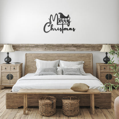 Merry Christmas Sleigh Metal Sign