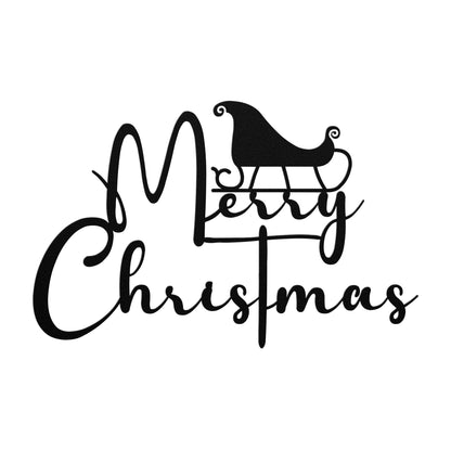 Merry Christmas Sleigh Metal Sign