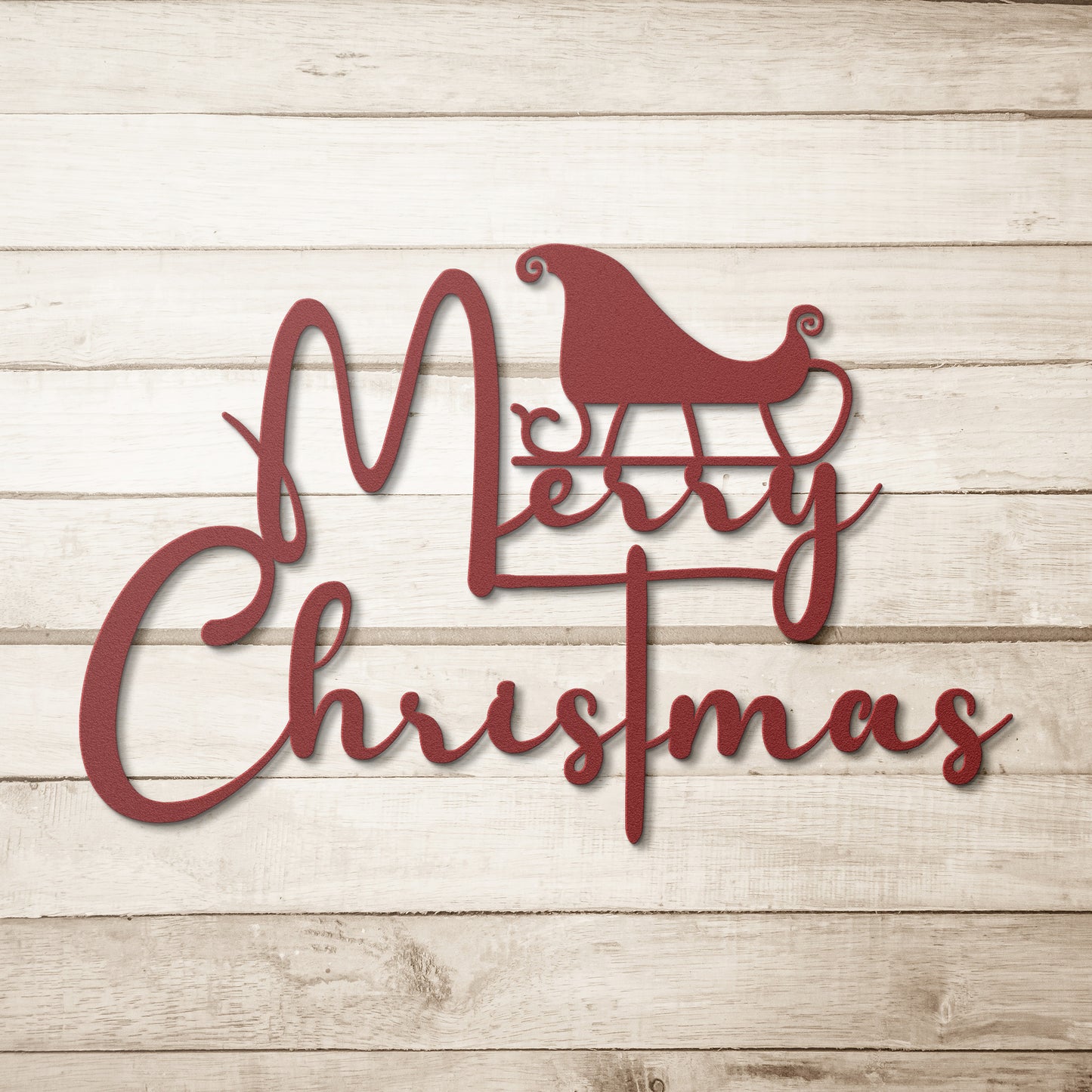 Merry Christmas Sleigh Metal Sign