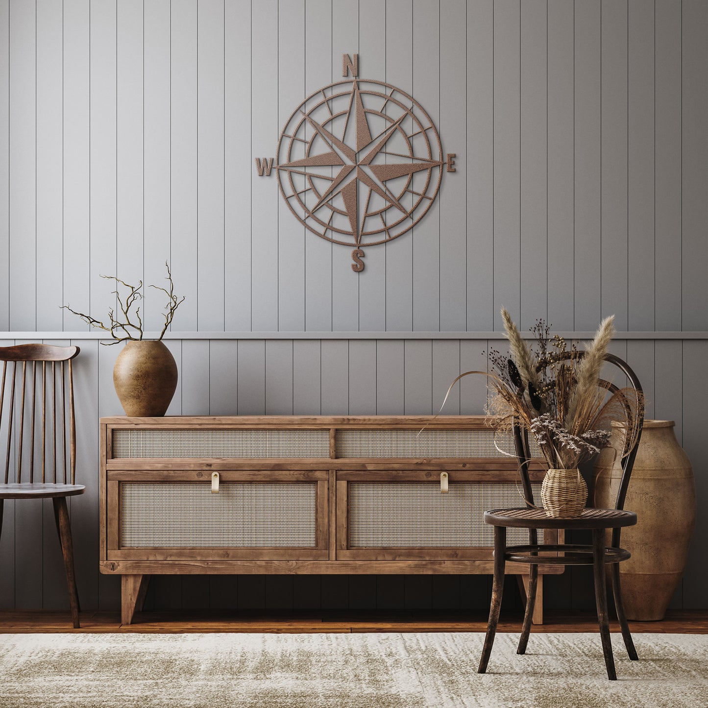 Metal Compass Rose Wall Art