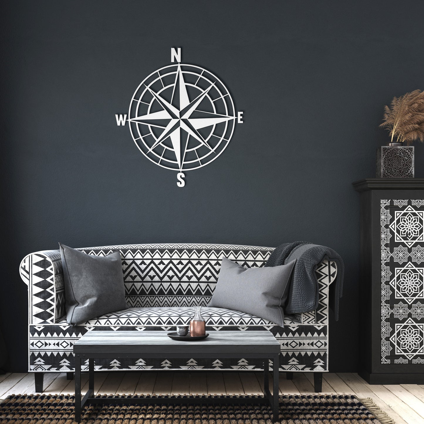 Metal Compass Rose Wall Art