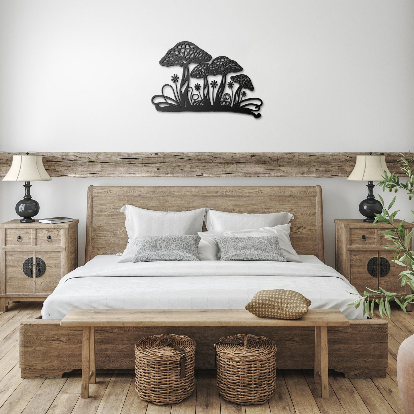Mushroom Garden Metal Wall Art Sign