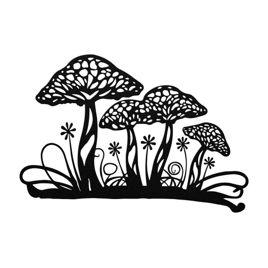 Mushroom Garden Metal Wall Art Sign