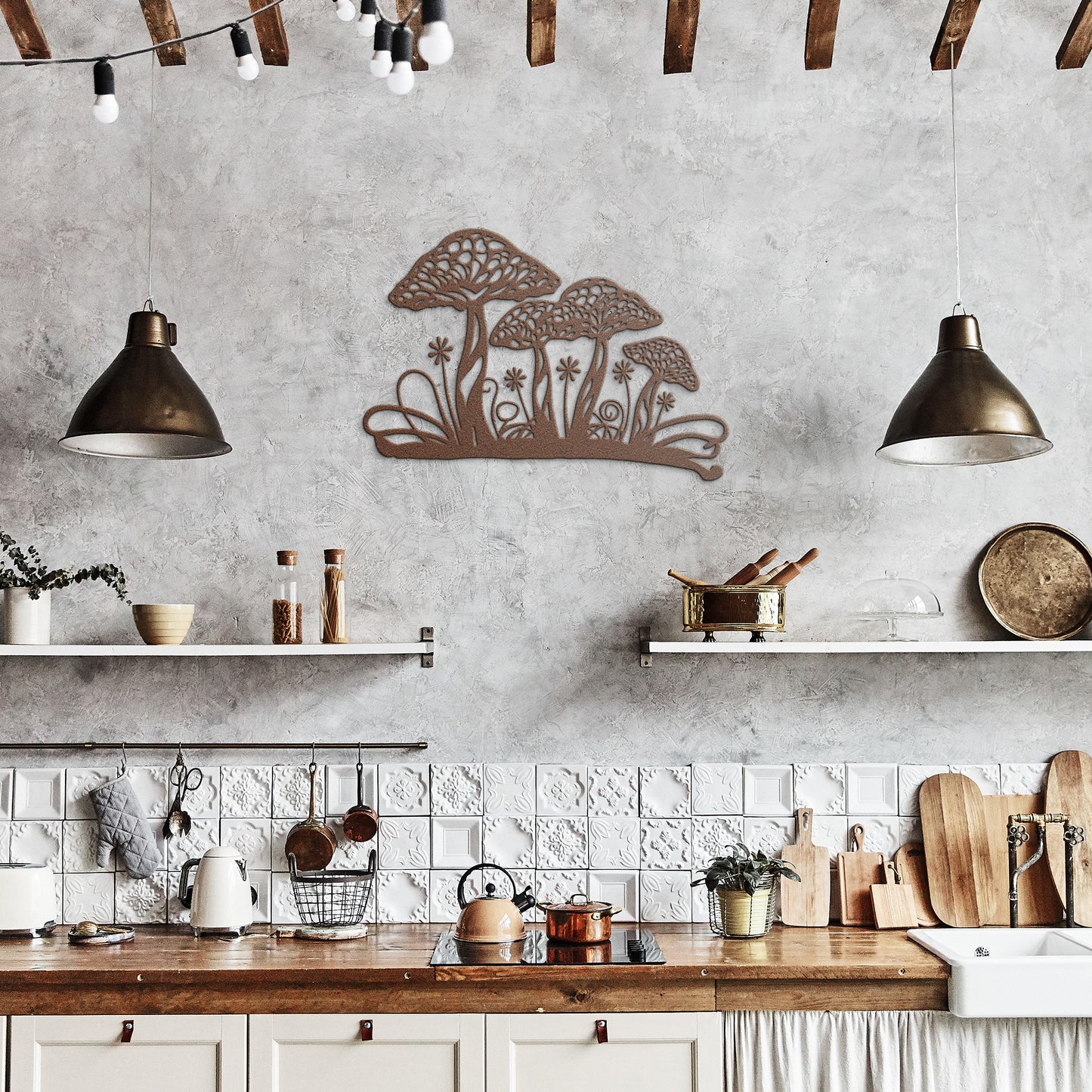 Mushroom Garden Metal Wall Art Sign