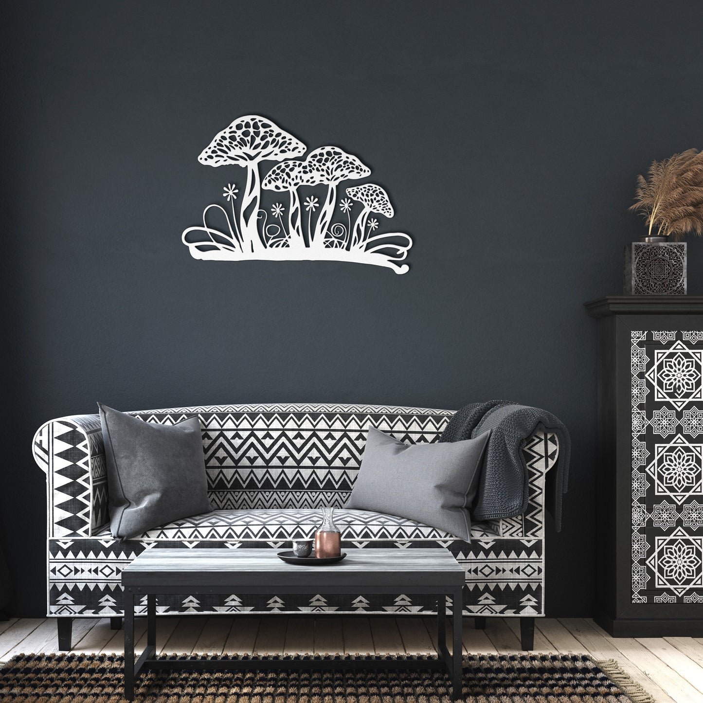 Mushroom Garden Metal Wall Art Sign