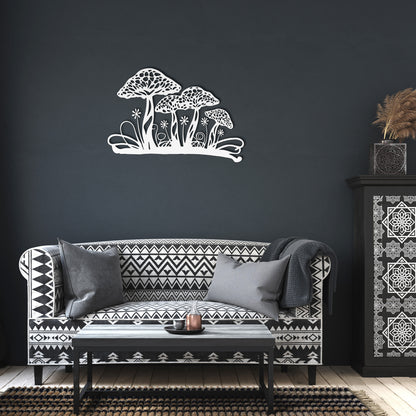 Mushroom Garden Metal Wall Art Sign