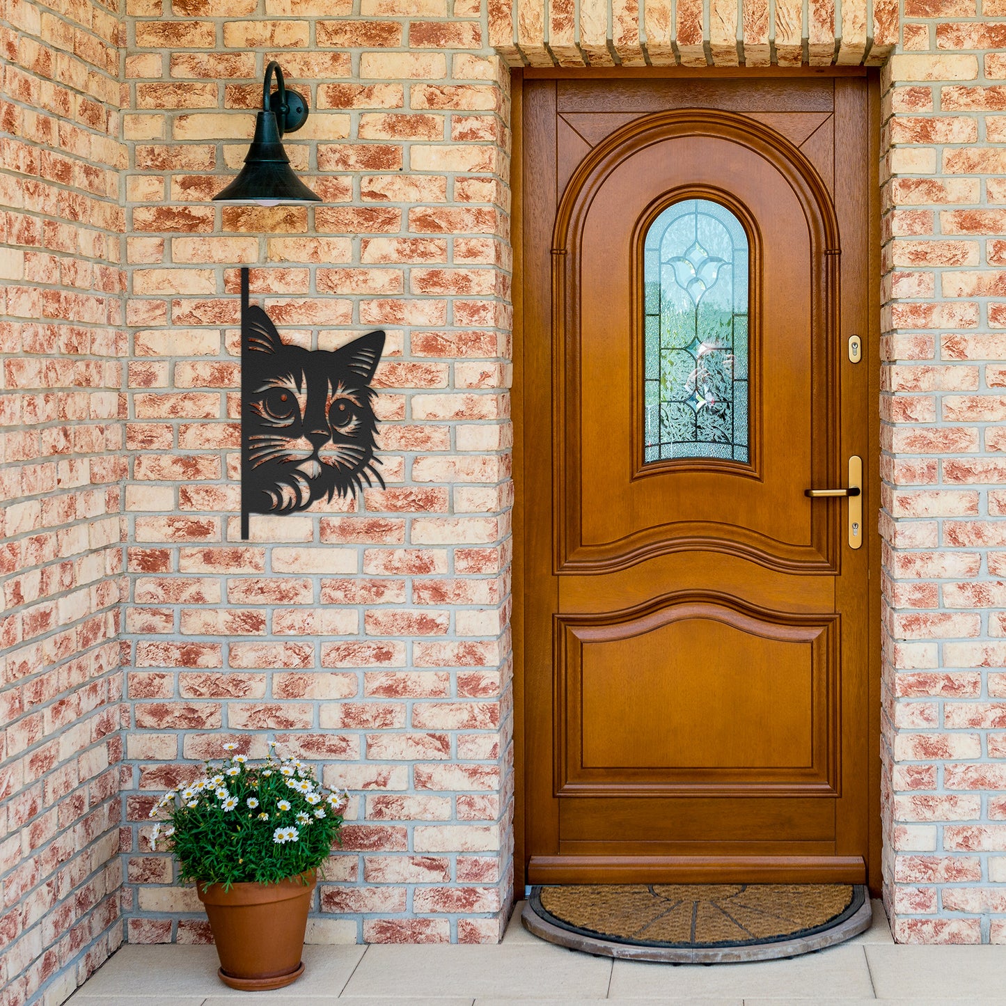 Peeking Cat Metal Wall Art – Whimsical Feline Decor