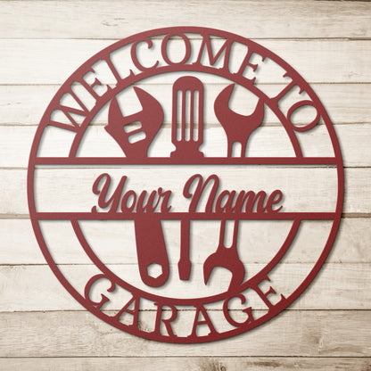 Personalized Garage Tools Metal Wall Art