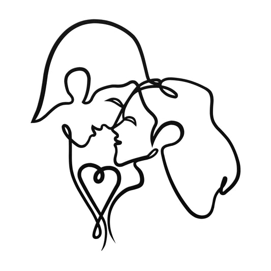 Single Line Couple Metal Sign