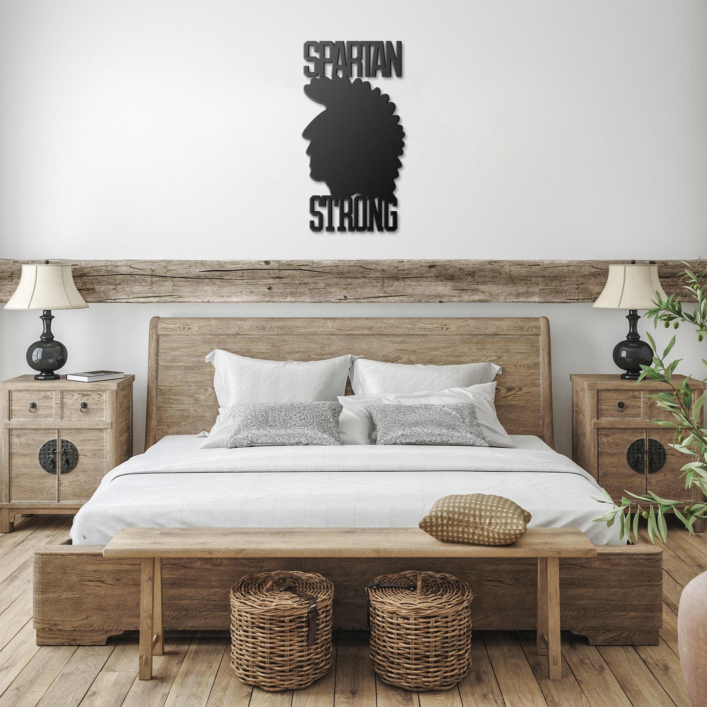 Spartan Strong Metal Sign