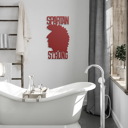 Spartan Strong Metal Sign