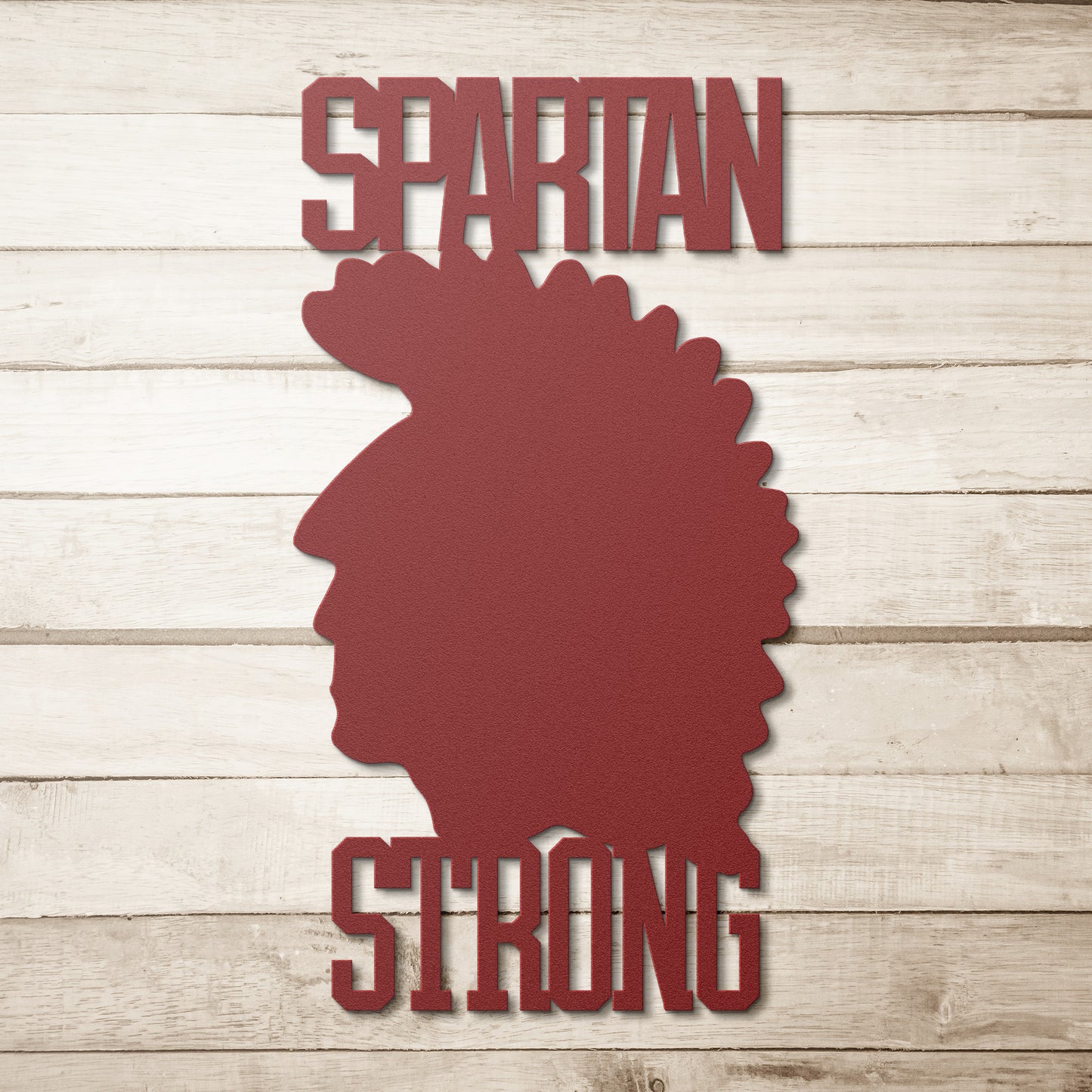 Spartan Strong Metal Sign