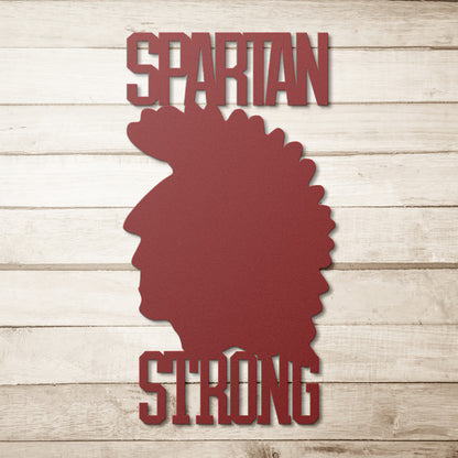 Spartan Strong Metal Sign