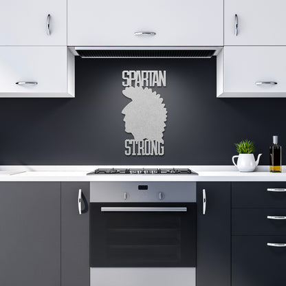 Spartan Strong Metal Sign
